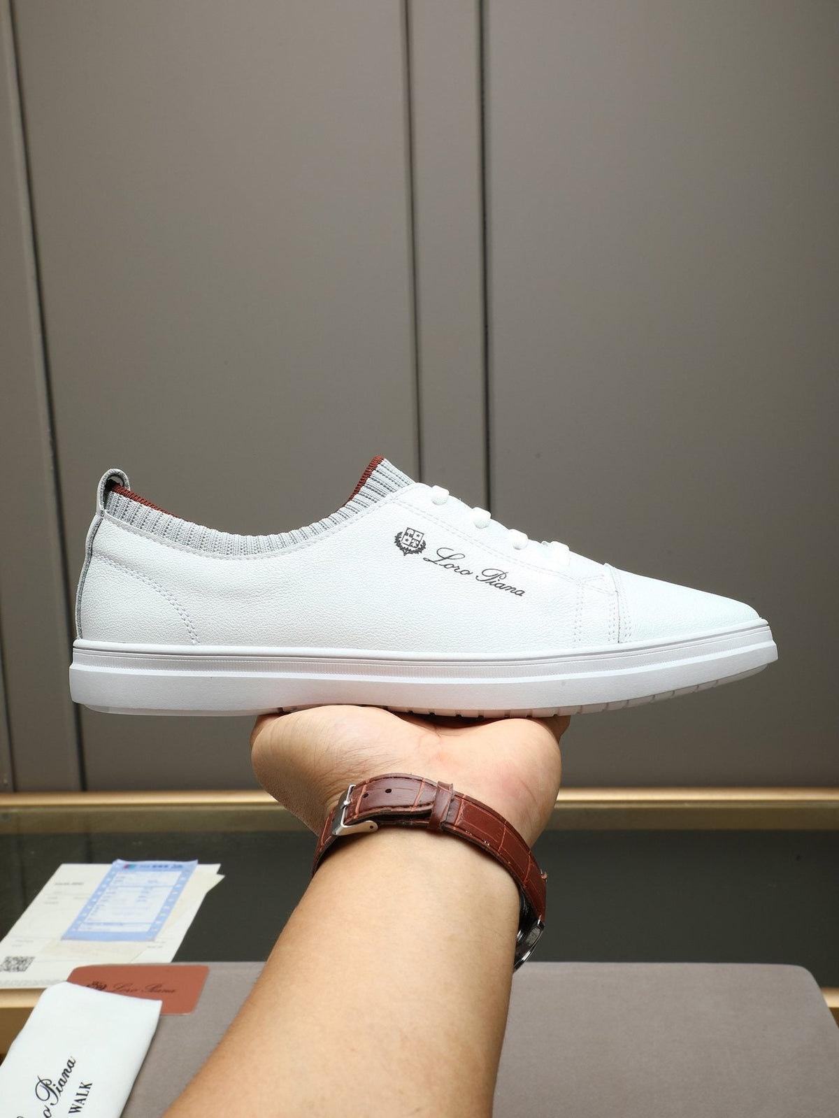 Loro Piana Lace-Up Low-Top Sneakers
